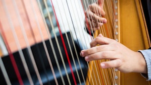 Emmanuel Padilla Holguíns hender på harpen