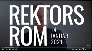 Peter Tornquist kan skimtes bak skriften "Rektors rom 14. januar 2021"