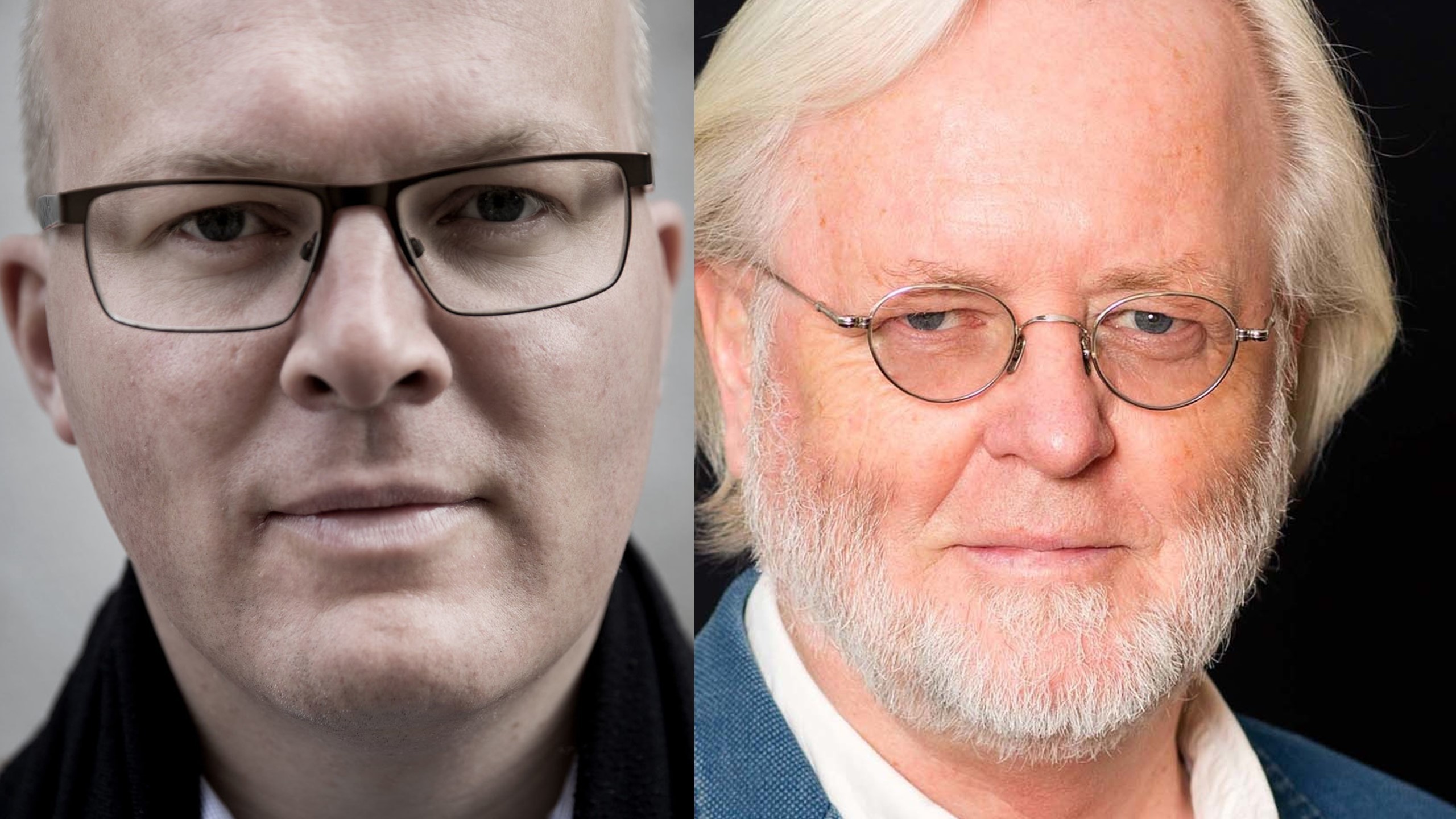 Sammensatt portrettbilde av Henrik Holm og Øivind Varkøy