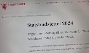 Faximile of the front page of Statsbudsjettet 2024
