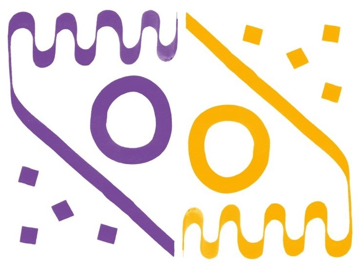 Gul og lilla NMH-illustrasjon - fast for balanseprosjektet