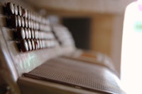 A close-up of an accordion .