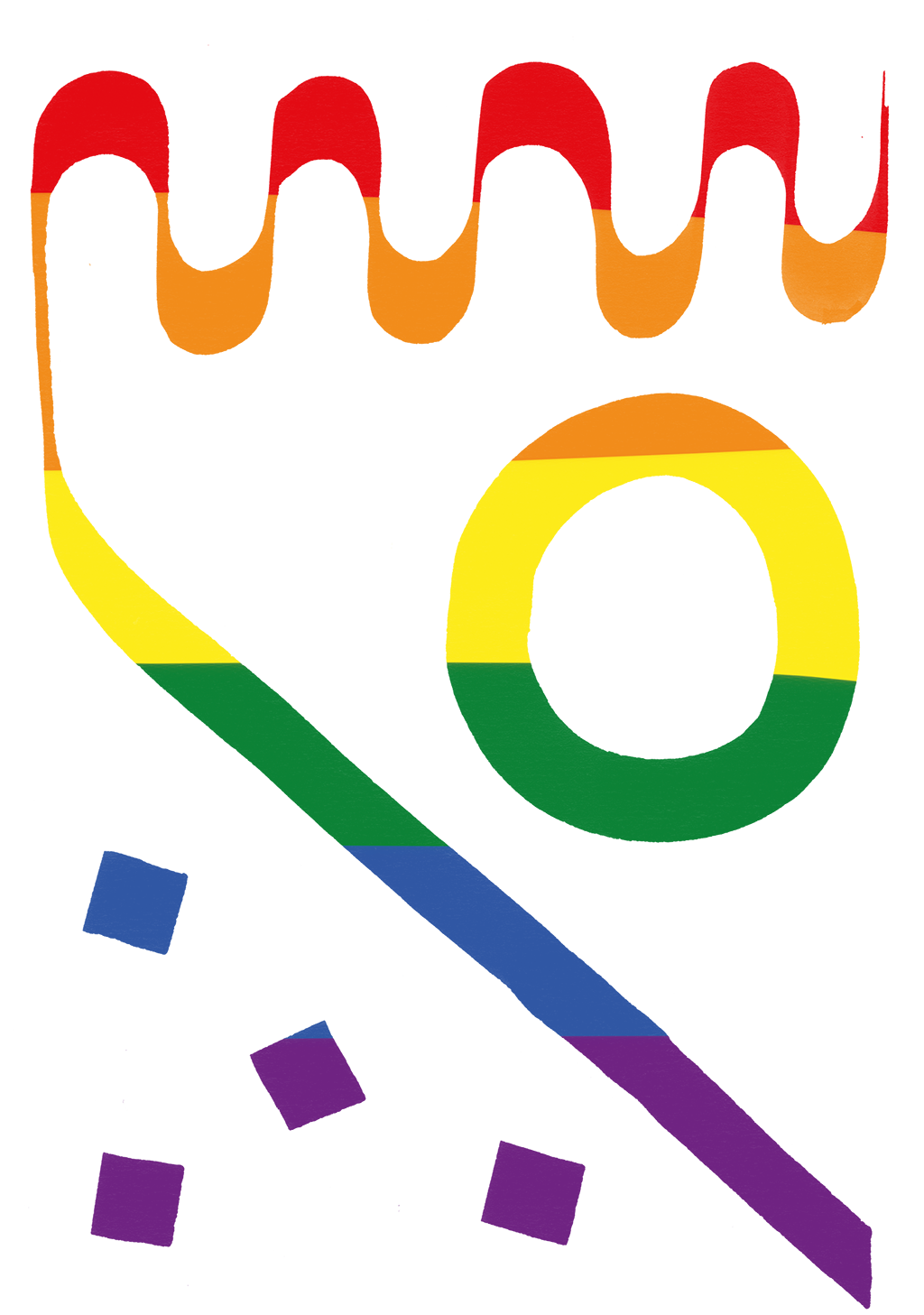 Illustrasjon med pridefarger