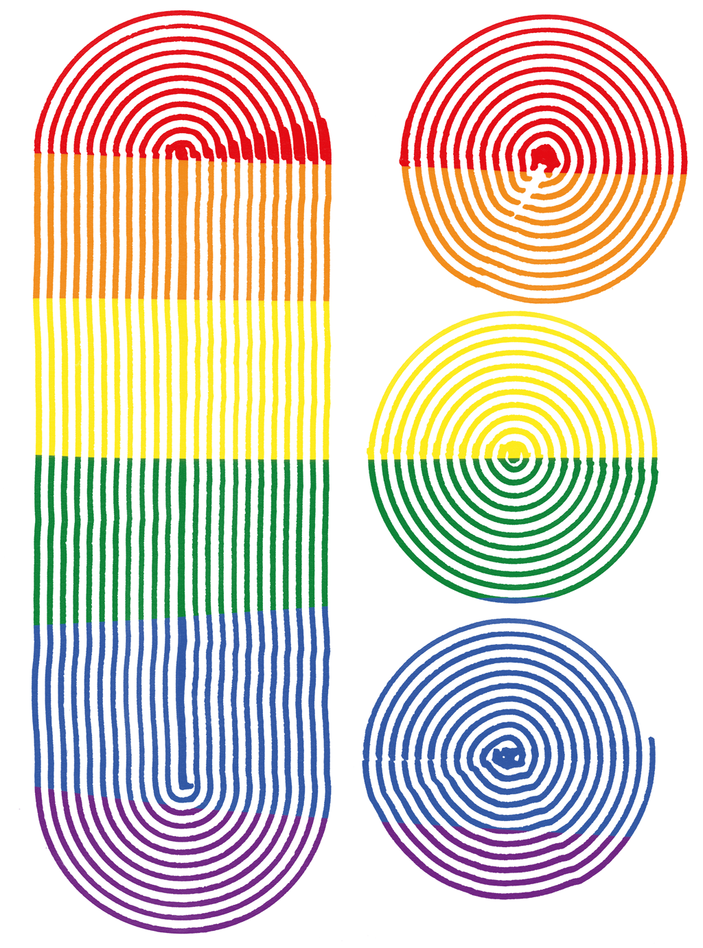Illustrasjon med pridefarger