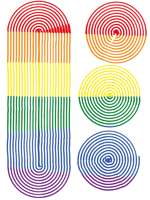 Illustrasjon med pridefarger