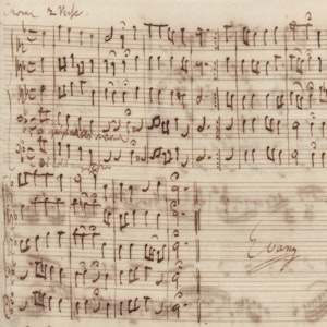 Originale Bach-noter med kormusikk.