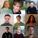Kollasj av alle medvirkende komponistene til Sonisk hage 2021