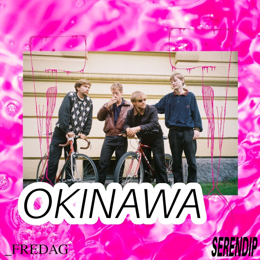 Bandet Okinawa med bandnavn og Serendip-grafikk.