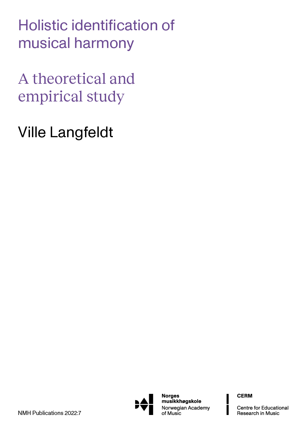 Dette er omslaget på Ville Langfeldts doktoravhandling.
