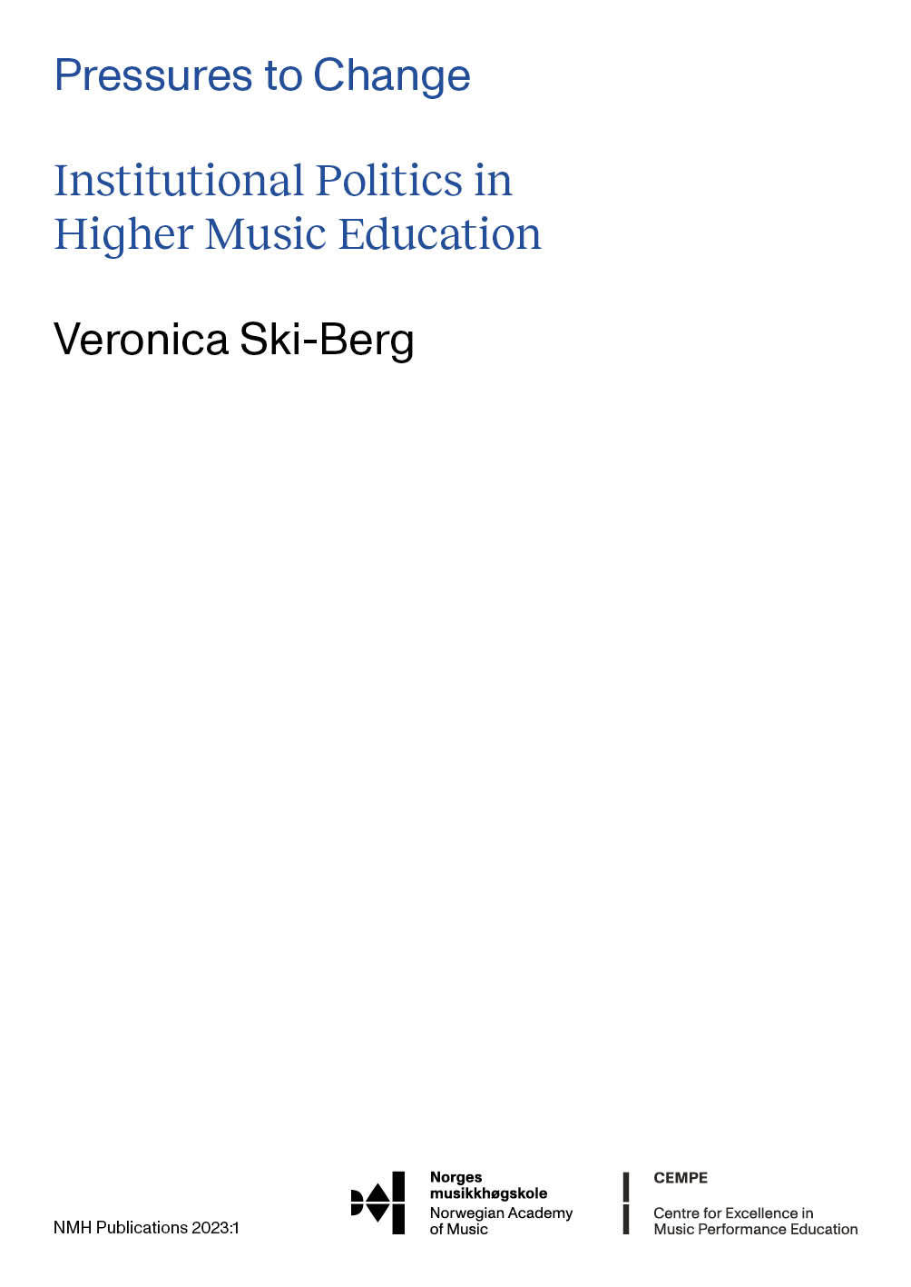 Dette er forsiden til Veronica Ski-Bergs avhandling