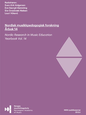 Forsiden til Nordisk musikkpedagogisk forskning – årbok 14, Nordic Research in Music Education Yearbook vol. 14, med redaktørene Sven-Erik Holgersen, Eva G-H., Siw G. Nielsen, Lauri V.