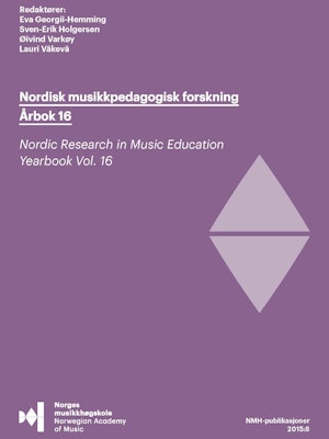 Forsiden til "Nordisk musikkpedagogisk forskning årbok 16" av Øivind Varkøy, Sven-Erik Holgersen, Eva Georgii-Hemming og Lauri Väkevä (red.).